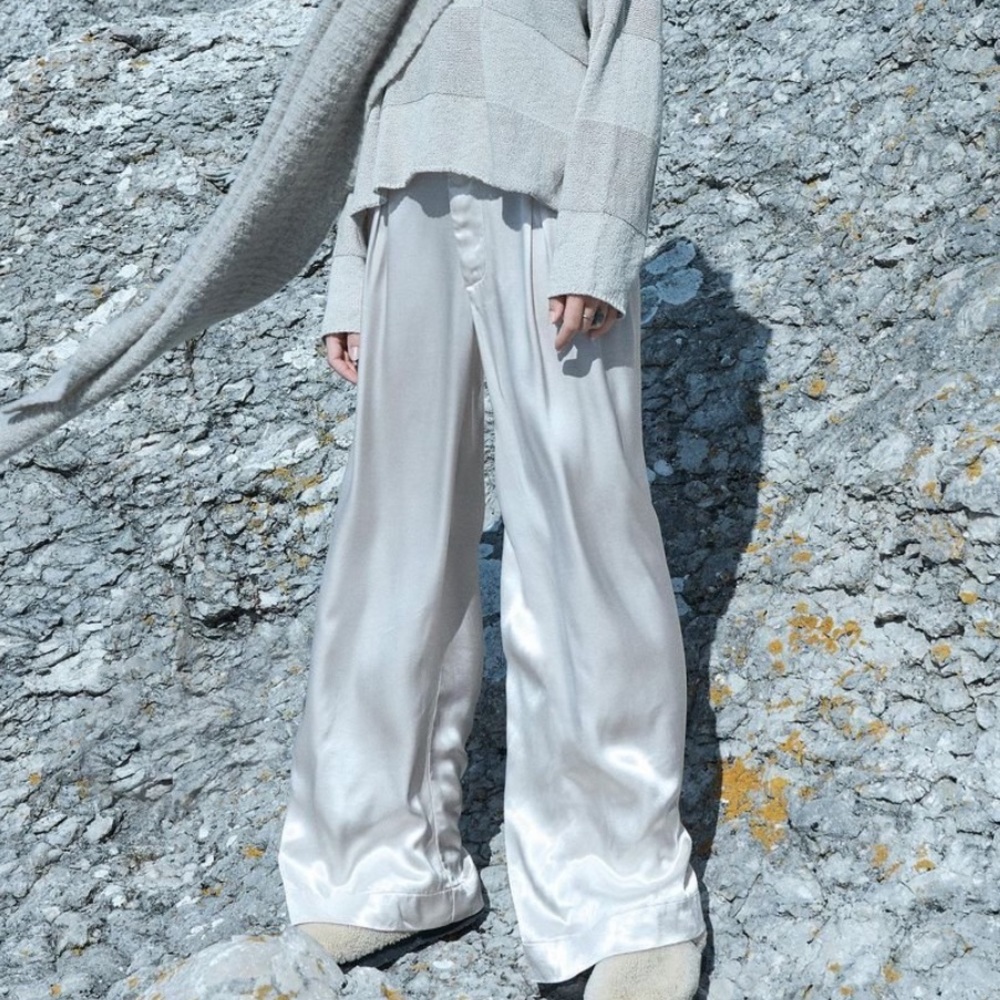 Free People Good Days Satin Trousers NWOT